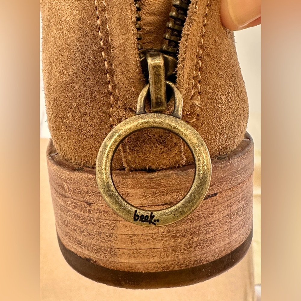 Beek! Ankle Bootie/“Falcon” Suede/Zip-up/Chestnut/Size-7.5 - Picture 7 of 16
